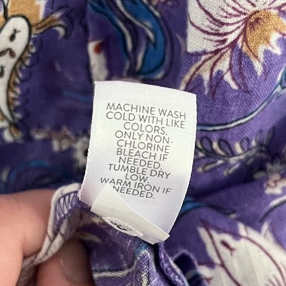 J. Jill Linen Sleeveless Floral Above Knee Dress‎ Pockets Purple Medium Petite - Picture 10 of 10